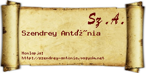 Szendrey Antónia névjegykártya